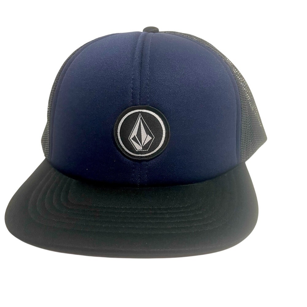 Volcom Men's Blue and Black Embroidered Logo Trucker‎ Hat Men's Adult One Size